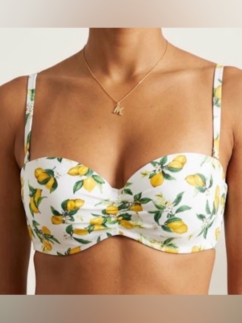 ✨ NEW Victoria’s Secret VS 32D Swim Top W/Straps Lemon Fruit Summer Beach Sexy ✨